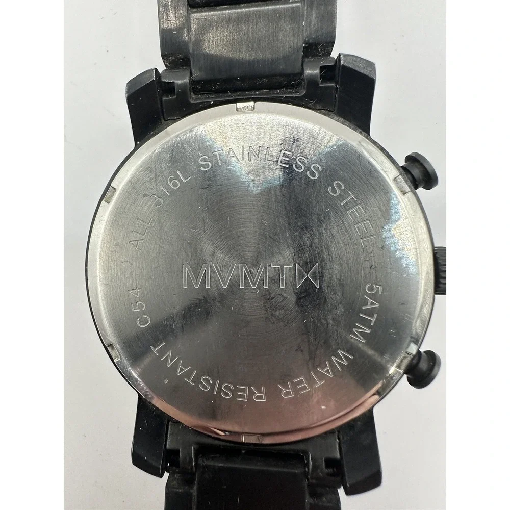 MVMT Men's Watch Chrono Gunmetal New Battery C54 316L Stainless Steel 45MM‎ 7
